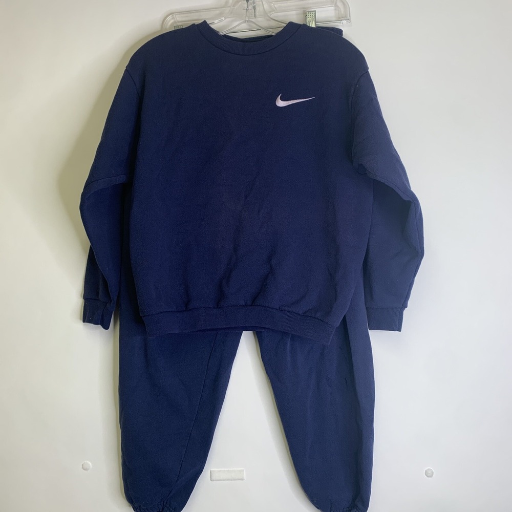 Vintage Nike Sweatshirt and Pants Sweatsuit USA Navy Blue Youth L 14-16